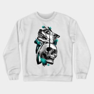 dog and skull Crewneck Sweatshirt